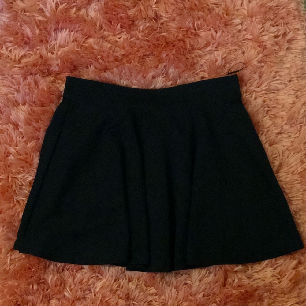 Black mini skater skirt